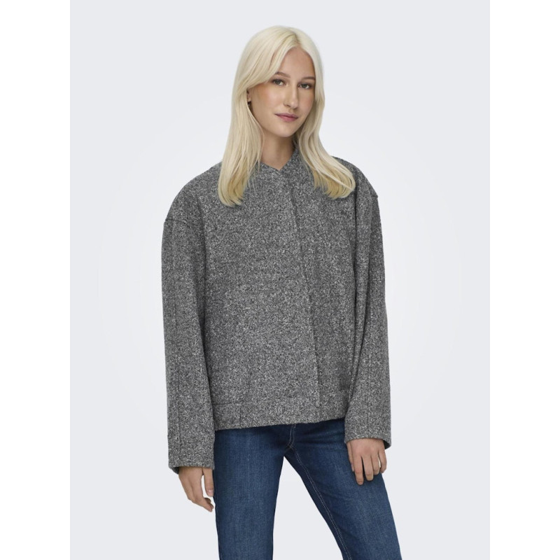 ONLY Gaia Boucle Bomber Jakke - Dark Grey Melange
