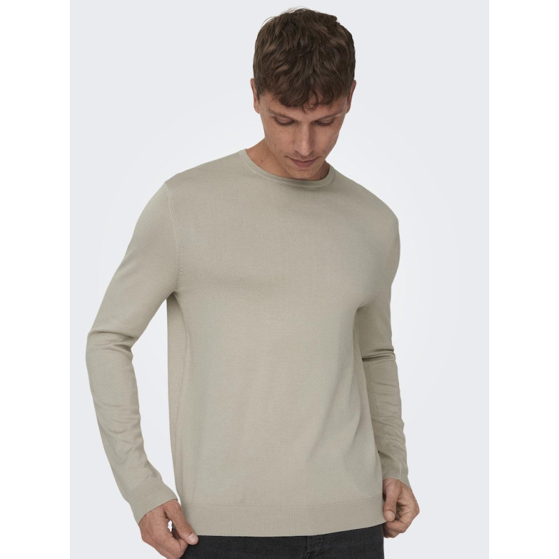 ONLY & SONS Wyler L/S Striktrøje - Silver Lining