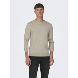 ONLY & SONS Wyler L/S Striktrøje - Silver Lining