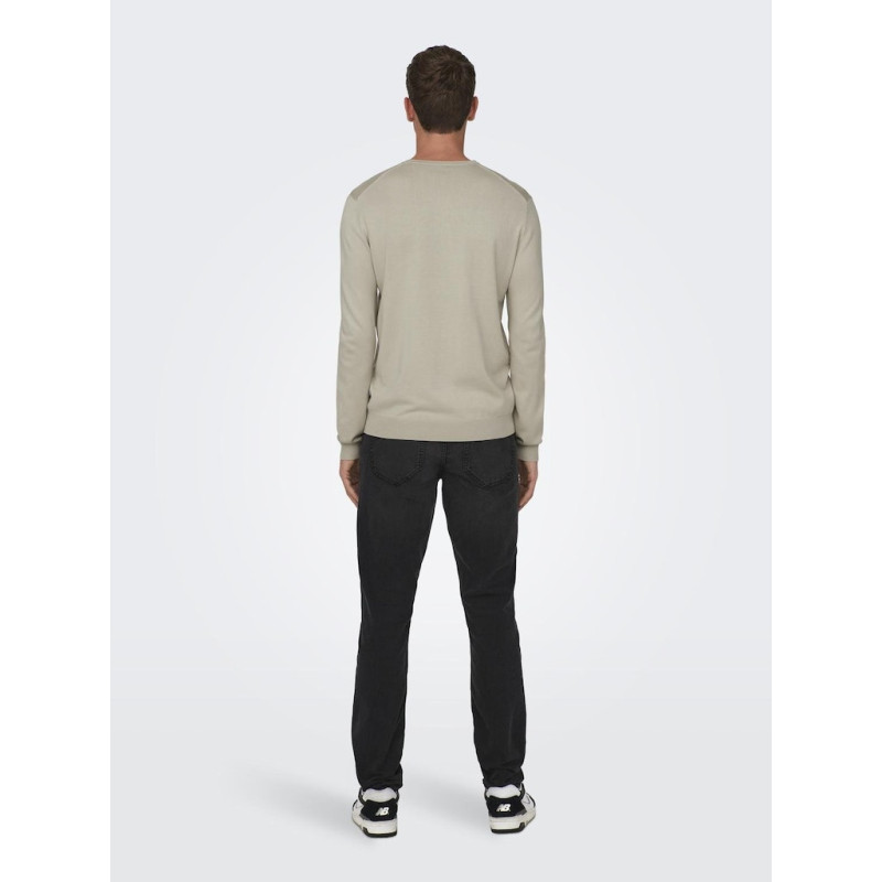 ONLY & SONS Wyler L/S Striktrøje - Silver Lining