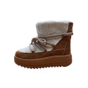 Ankelstøvler med Teddy Bouclé - Camel
