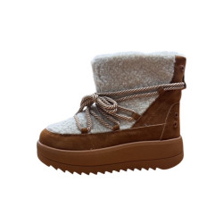 Ankelstøvler med Teddy Bouclé - Camel