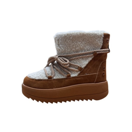 Ankelstøvler med Teddy Bouclé - Camel