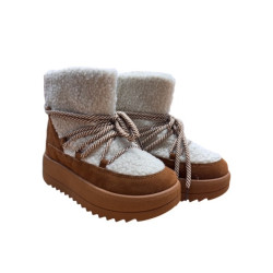 Ankelstøvler med Teddy Bouclé - Camel