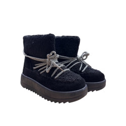 Ankelstøvler med Teddy Bouclé - Sort