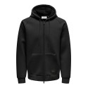ONLY & SONS Onsbobbey Scuba Full Zip Hoodie Sweat - Sort