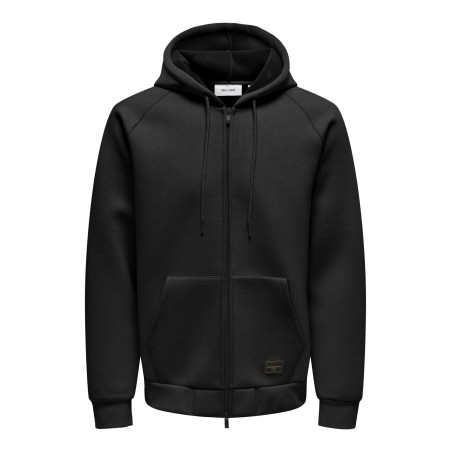 ONLY & SONS Onsbobbey Scuba Full Zip Hoodie Sweat - Sort