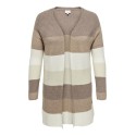 ONLY CARMAKOMA Atija Langærmet Stripe Digan Knt - Cappuccino
