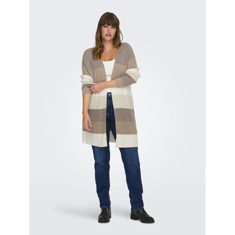 ONLY CARMAKOMA Atija Strik Cardigan - Cappuccino