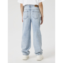 NAME IT Kids Rose HW Straight Jeans - Light Blue Bleached Denim