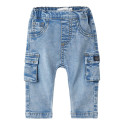 NAME IT Baby Ben Baggy Cargo Jeans - Medium Blue Denim