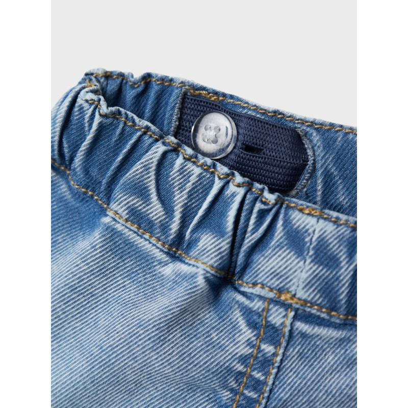 NAME IT Baby Ben Baggy Cargo Jeans - Medium Blue Denim