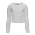 KIDS ONLY Nella Langærmet O-Neck Top Jrs - Light Grey Melange