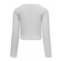 KIDS ONLY Nella Langærmet O-Neck Top Jrs - Light Grey Melange