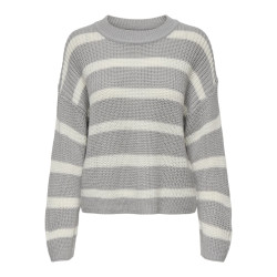 JDY Justy Stribede Strik Pullover - Formal Gray