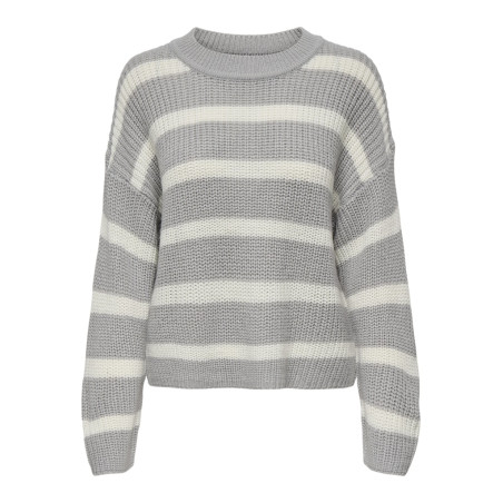 JDY Justy Stribede Strik Pullover - Formal Gray