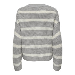 JDY Justy Stribede Strik Pullover - Formal Gray