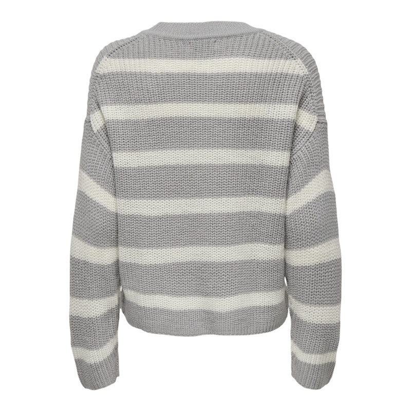 JDY Justy Stribede Strik Pullover - Formal Gray