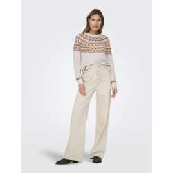 ONLY Isle L/S Rund Hals Strik - Cloud Dancer