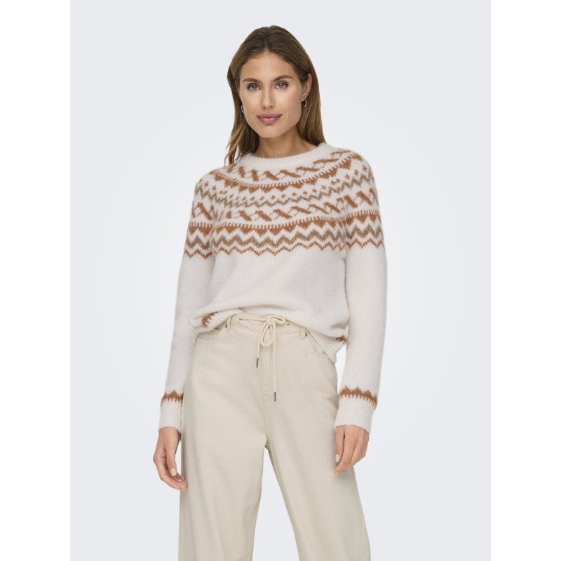 ONLY Isle L/S Rund Hals Strik - Cloud Dancer