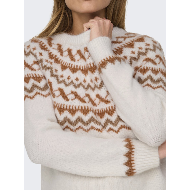 ONLY Isle L/S Rund Hals Strik - Cloud Dancer