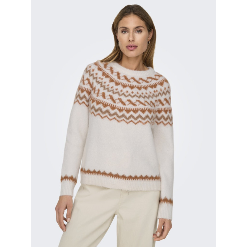 ONLY Isle L/S Rund Hals Strik - Cloud Dancer