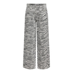 ONLY Hope HW Wide Zebra Stribede Jeans - Light Grey Melange