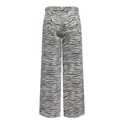 ONLY Hope HW Wide Zebra Stribede Jeans - Light Grey Melange