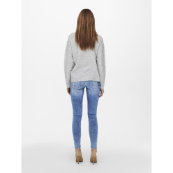 ONLY Camilla Strik Pullover - Light Grey Melange