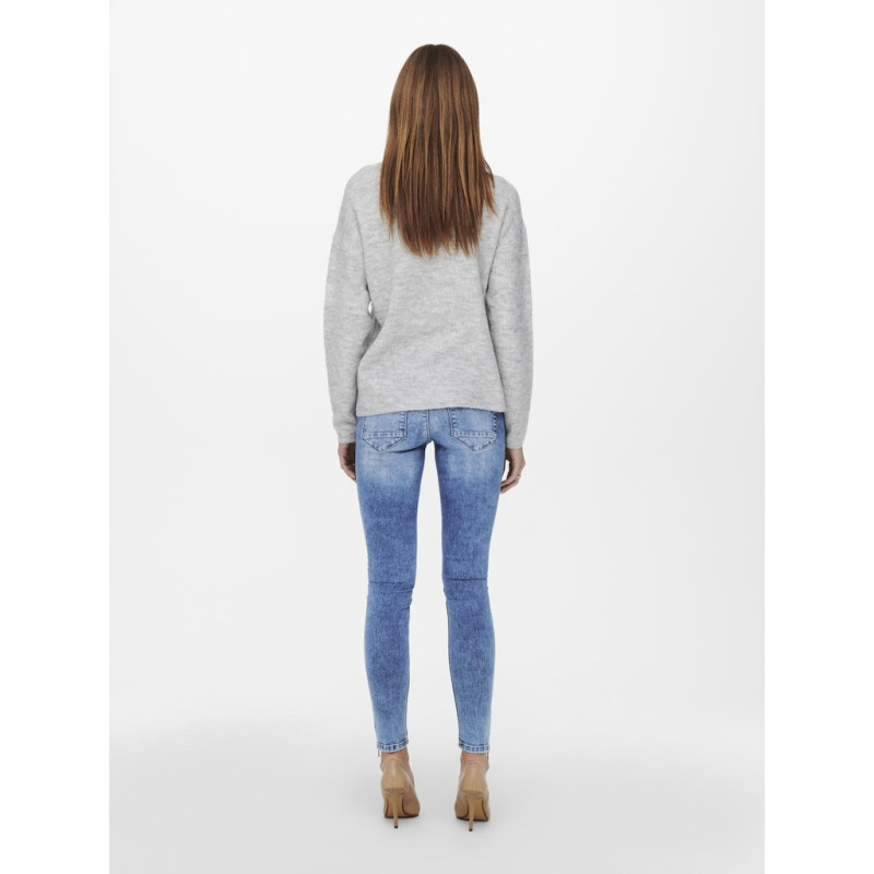 ONLY Camilla Strik Pullover - Light Grey Melange