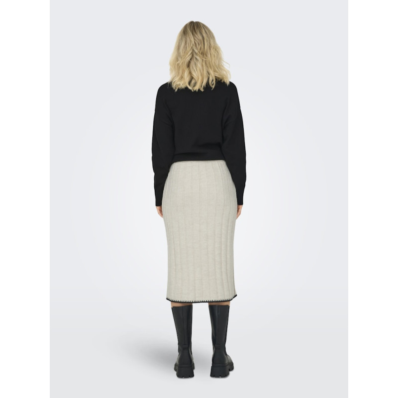 ONLY Chick Stitch Strik Nederdel - Pumice Stone