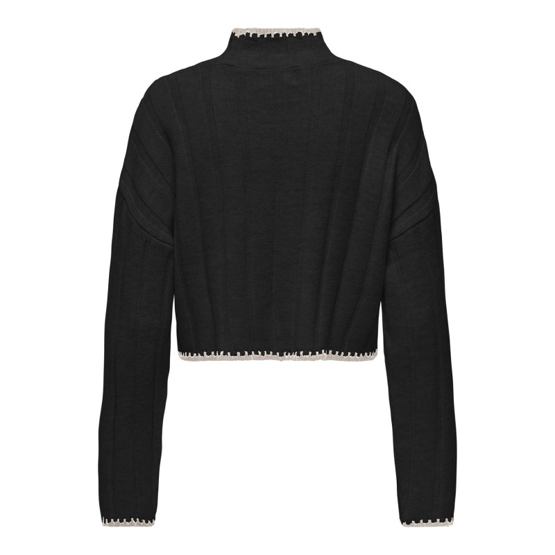 ONLY Chick Stitch Langærmet Highneck Knt - Sort
