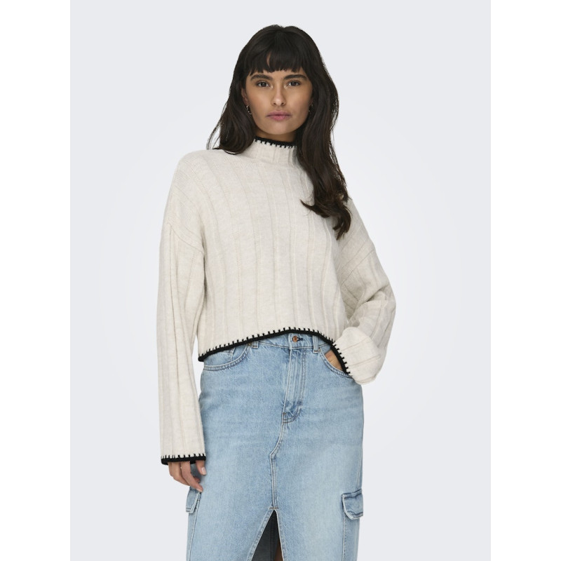 ONLY Chick Stitch Strik Sweater - Pumice Stone