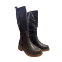 Lang Støvle Med Zip - Dark Brown