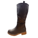 Lang Støvle Med Zip - Dark Brown