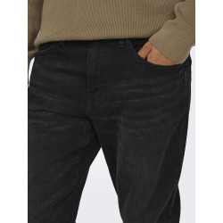 ONLY & SONS Weft Regular Black Denim Bukser - Black Denim