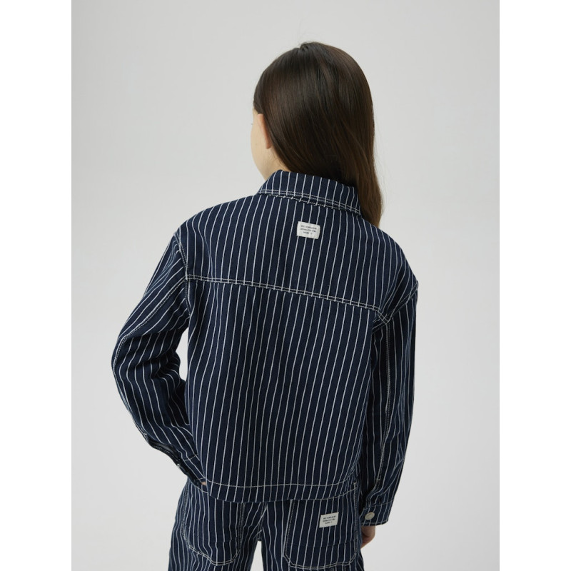 NAME IT Zoe Twill Stribet Skjorte 6466-Td T - Navy Blazer