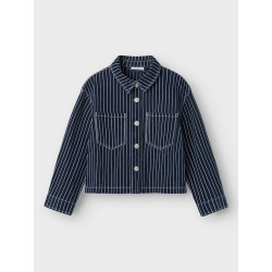 NAME IT Zoe Twill Stribet Skjorte 6466-Td T - Navy Blazer