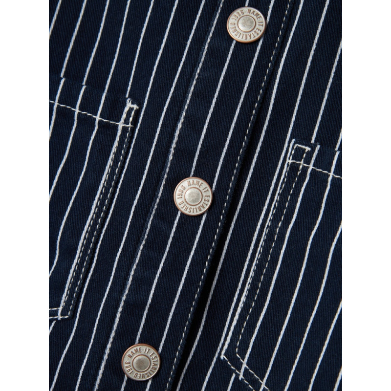 NAME IT Zoe Twill Stribet Skjorte 6466-Td T - Navy Blazer