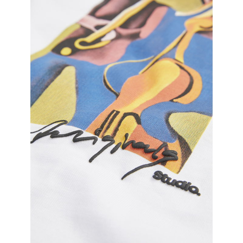 JACK & JONES Jormanchester Cubism Front Tee Kortærmet Cn - Bright Hvid