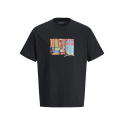 JACK & JONES Jormanchester Cubism Front Tee Kortærmet Cn - Sort