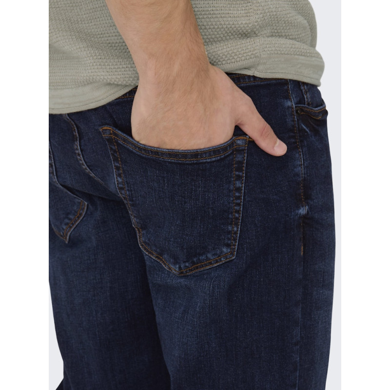 ONLY & SONS Weft Denim Jeans - Dark Blue Denim