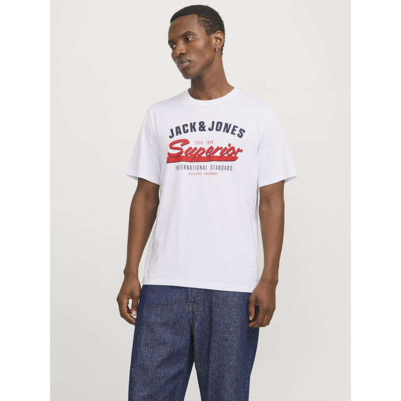 JACK & JONES ESSENTIALS Logo T-shirt - Hvid