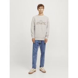 JJ Rebel Bandrew Sweatshirt - Light Grey Melange