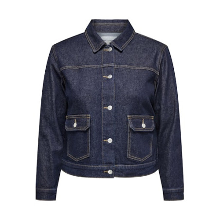 ONLY CARMAKOMA Madison Rinse Denim Jakke - Dark Blue Denim