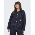 ONLY CARMAKOMA Madison Rinse Denim Jakke - Dark Blue Denim