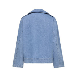 ONLY  Johanna Oversized Biker Jakke I Denim - Light Blue Denim