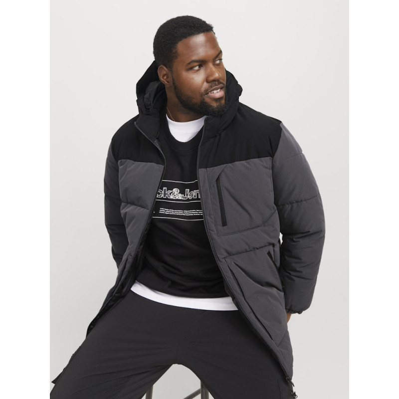 JACK & JONES Plus Otto Puffer Jakke - Asphalt