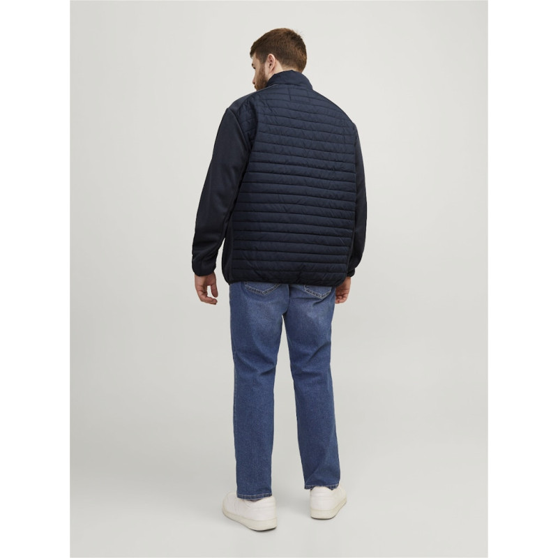 JACK & JONES Plus Multi Quilted Krave Jakke - Navy Blazer