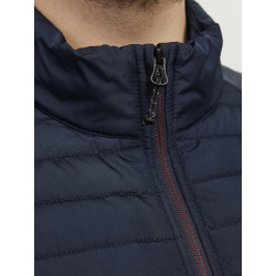 JACK & JONES Plus Multi Quilted Krave Jakke - Navy Blazer